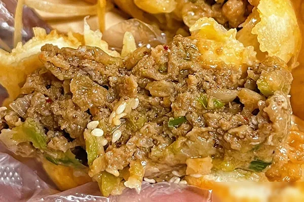 金丝牛肉饼（爆汁）实体店技术教学、爆汁牛肉馅、猪肉梅干菜馅-配方档案馆