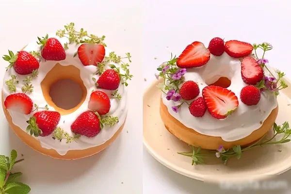 图片[1]-柔软升级、非油炸，果蔬调色装饰9种水果造型甜甜圈配方和视频教程-配方档案馆